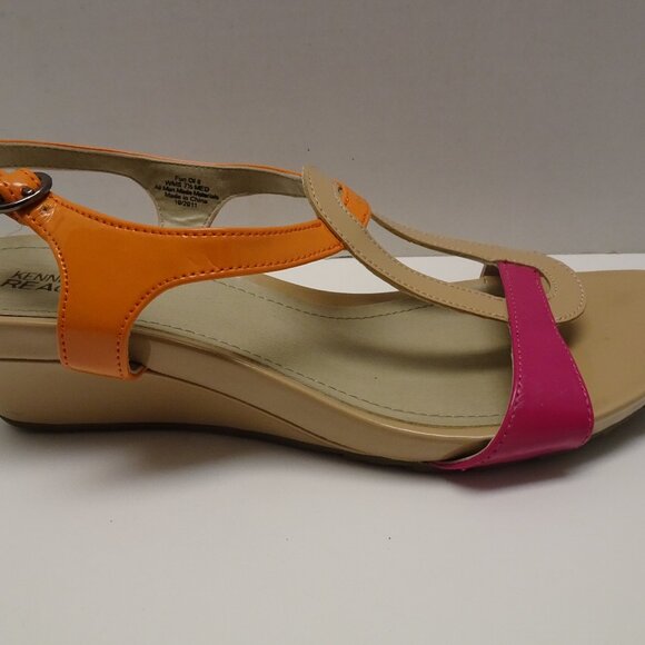 Kenneth Cole reaction beige, pink, orange Sandals 7.5 M - Picture 3 of 6
